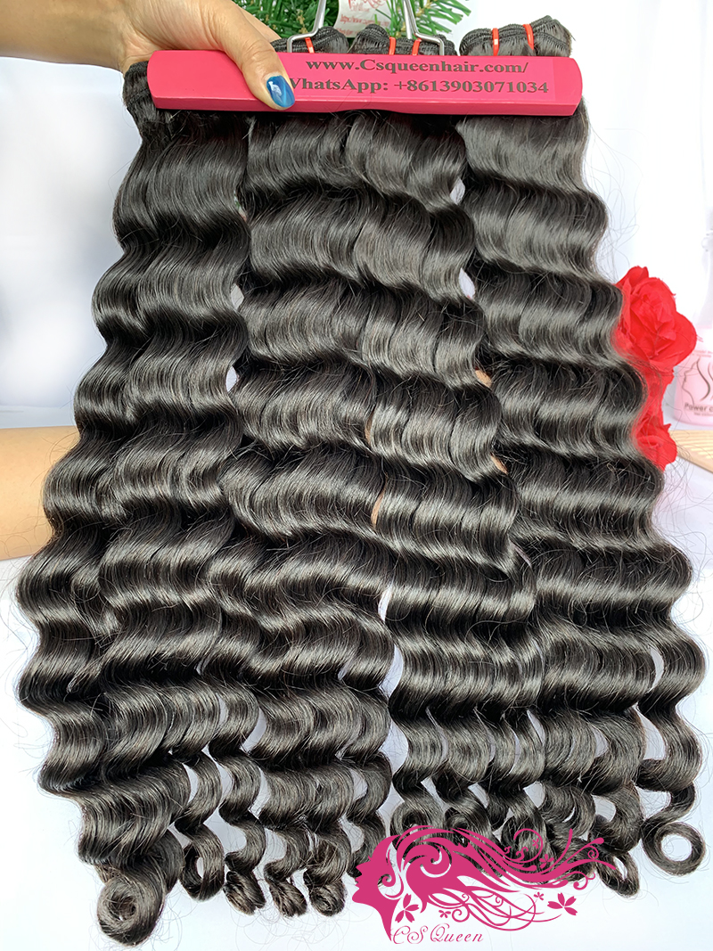 Csqueen Raw Rare Wave 3 Bundles with 6*6 HD Lace Closure 100% Human Hair